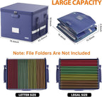 ENGPOW 5200°F File Box Fireproof Document Box with Lock,Heat Insulated Collapsible File Storage Organizer Box with Handle,Por