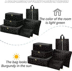 7 Set Packing Cubes Travel Luggage Organizers for Suitcase Travel Accessories with Shoe Bag for Women Girls Aesthetic Cute-Bl