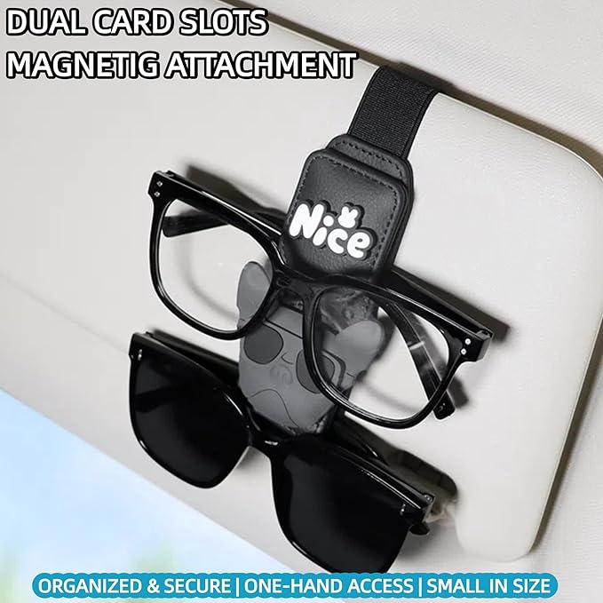 Car Sunglasses Holder Eyeglass Clip with Sun Visor Storage for Cards Magnetic Eyewear Clamp Car Decor
