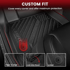 LASFIT Floor Mats & Cargo Liner for Chevrolet Malibu 2016-2025 Car Mats (Not Fit Hybrid), All Weather TPE Custom Fit Floor Mats for Cars, 1st and 2nd Row Car Floor Mats for Malibu Accessories Black