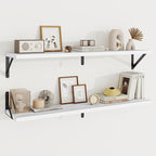 Floating Shelves, 8 Inch Deep Rustic Wood Wall Storage, 36W x 8D Wall Shelves Set of 2, Heavy Duty Metal Brackets, Industrial