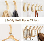 Wooden Coat Hooks Wall Hooks,Natural Oak Wood Hooks Decorative Vintage Wood Wall Hooks Organizer Heavy Duty Wall Mounted Hook