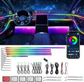 Dream Color Acrylic Interior Car Ambient Light Kit, Bphuny 22 in 1 593 LEDs Fiber Optic Multiple Modes Decoration Atmosphere Lights with Music Dynamic Rainbow Rhythm, RGB Neon Lights for All Cars