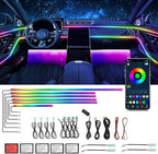 Dream Color Acrylic Interior Car Ambient Light Kit, Bphuny 22 in 1 593 LEDs Fiber Optic Multiple Modes Decoration Atmosphere Lights with Music Dynamic Rainbow Rhythm, RGB Neon Lights for All Cars