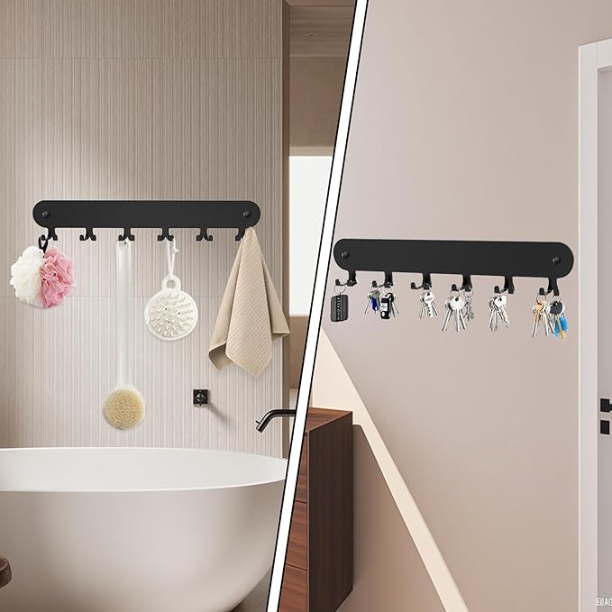 2 Pack Key Holder for Wall,Key Hooks,Key Holder Wall Mount Self Adhesive, Key Rack Wall Mount for Wall No Drill for Living Ro