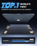 KU XIU Car Headrest Magnetic Tablet Holder for iPad Pro/Air 11" M2/M3, Backseat Tablet Car Mount Adjustable Arm, Road Trip Essentials for Kids, for iPad Pro 11 1st/2nd/3rd/4th, iPad Air 10.9" 4/5th