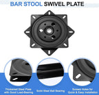 uxcell 6" Bar Stool Swivel Replacement, 360° Rotation Lazy Susan Turntable, Square Semi-Ball Bearing Seat Swivel Base Mount P