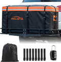 Hitch Mount Cargo Carrier Bag, Waterproof Soft Shell 20 Cubic Feet, Universal for Truck Pickup with Hitch Basket, 8 Reinforced Straps, Solid Buckles,Reflective Strip,Carry Handles,Combination Lock