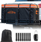 Hitch Mount Cargo Carrier Bag, Waterproof Soft Shell 20 Cubic Feet, Universal for Truck Pickup with Hitch Basket, 8 Reinforced Straps, Solid Buckles,Reflective Strip,Carry Handles,Combination Lock