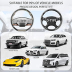 FOAN Steering Wheel Covers, 3PCs Carbon Fiber Anti-Skid Clip on Car Steering Wheel Cover Protector Universal for Most Car, Bl