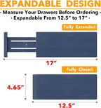 SpaceAid Bamboo Dresser Drawer Dividers 6 Pack, 4.65“ High Adjustable 12.5“-17” Drawer Organizers, Expandable Organization fo