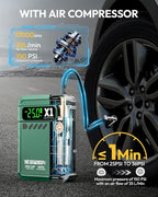 YESPER Jump Starter with Air Compressor 2000A 150PSI Battery Jumper Starter Portable(8L Gas/6L Diesel) 12V Car Jump Pack