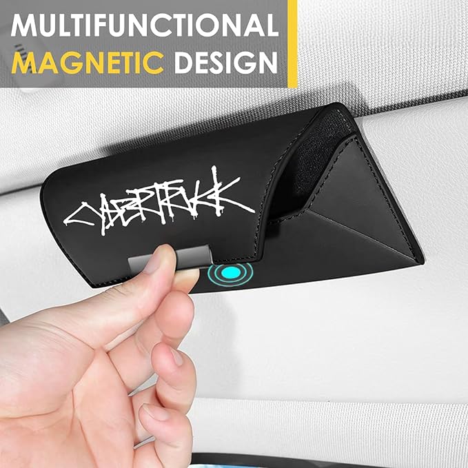 Cybertruck Sunglass Holder Box Clip Compatible with Tesla Cyber Truck Interior Accessories Eyeglass Visor Decor