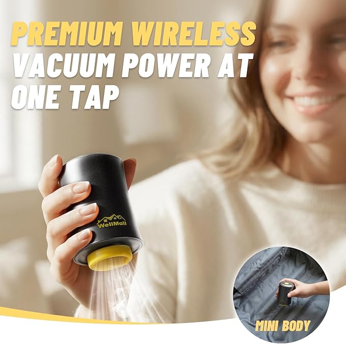Cordless Vacuum Bags for travel - 18 Pack Rechargeable Wireless Vacuum Seal Bags for Clothing Travel, Space Saver vacuum stor