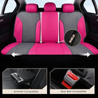 Coverado Car Seat Covers Full Set, Leather Seat Covers, Rose Automotive Protectors 5-Seat, Luxury Universal Fit Seat Covers f