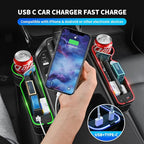 7 Color Led Car Seat Gap Filler Organizer Car Seat Pocket Gap Filler with USB+C Fast Charger,Car Gap Organizer Storage 2023 Console Side Seat Gap Filler fit for Passenger Side(Black-passenger side)