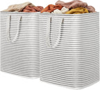Lifewit 2 Pack Laundry Basket 90L Each, Collapsible Clothes Hamper with Reinforced Handles, Freestanding Waterproof Design fo