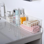 JUNCHU CHERRY Wire Storage Basket 2 Packs, Wall Mounted Kitchen Bathroom, Hanging Cabinet Door Storage Basket, no Drilling, S