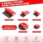 Double Sided Tape Heavy Duty 40PCS Adhesive Pads 1“ and 2” Squares Dots Rectangles Pack Strong Waterproof Mounting Tape for Dashboard Dash Cam Windshield Suction Cup Phone Holders Black
