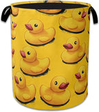 Cute Yellow Ducks Laundry Basket Collapsible Laundry Hamper Oxford Storage Bin for Clothes Storage, Toy Organizer, Books and 