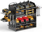 CCCEI Modular Desk Power Tools Organizer with Charging Station, 4 Layer Drills Battery Storage Wall Mount, Garage Shop Organi