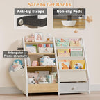 HAVLOTII Kids Bookshelf and Toy Storage - Book Shelf for Kids Rooms, Toddler Bookshelf Baby Bookcase for Nursery, Montessori 
