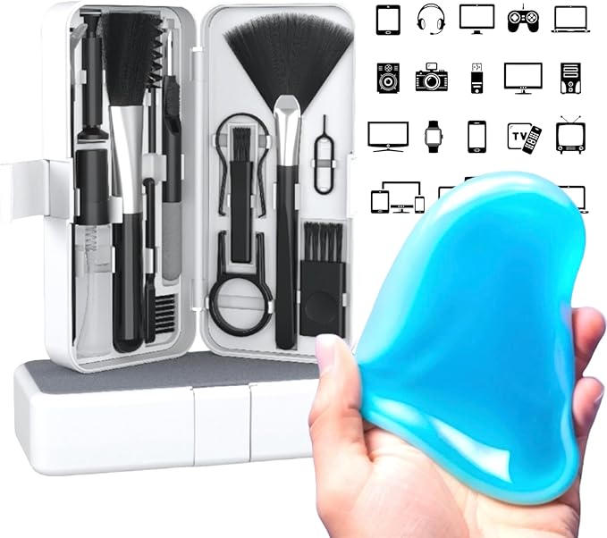 ImmacuKit 18-in-1 Electronic Device Cleaning Kit with Magic Cleaner Gel -Use On Phone, Earbuds, Laptop, Keyboard, Smart Watch
