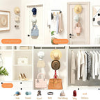 LINFIDITE 10 Pack Hat Rack Hanging Baseball Caps Display Storage Rack Hat Organizer Wigs Rack Over Door Wall Mounted Scarves 