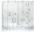 Azar Displays 900945-CLR The DIY Multi-purpose 70-piece Pegboard Wall Organizer Kit with Two Panels and Accessory Assortment,