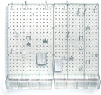 Azar Displays 900945-CLR The DIY Multi-purpose 70-piece Pegboard Wall Organizer Kit with Two Panels and Accessory Assortment,