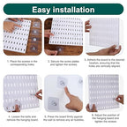 Wall Mount Peg Board Organizer 45pcs Kit, 4 Panels and 41 Accessories Pegboard Wall Organizer with Hooks, Bins, Shelves, DIY 