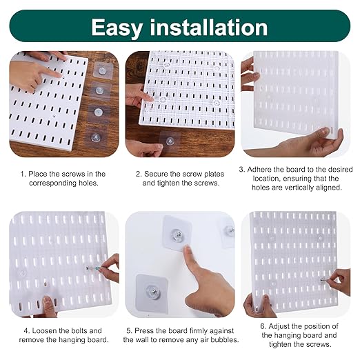 Wall Mount Peg Board Organizer 45pcs Kit, 4 Panels and 41 Accessories Pegboard Wall Organizer with Hooks, Bins, Shelves, DIY 