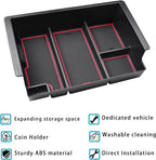 EDBETOS Center Console Organizer Tray Compatible with Chevy Silverado/GMC Sierra Accessories 2014-2018 and Chevy Tahoe Suburban/GMC Yukon 2015-2020 (Full Console w/Bucket Seats ONLY),Red