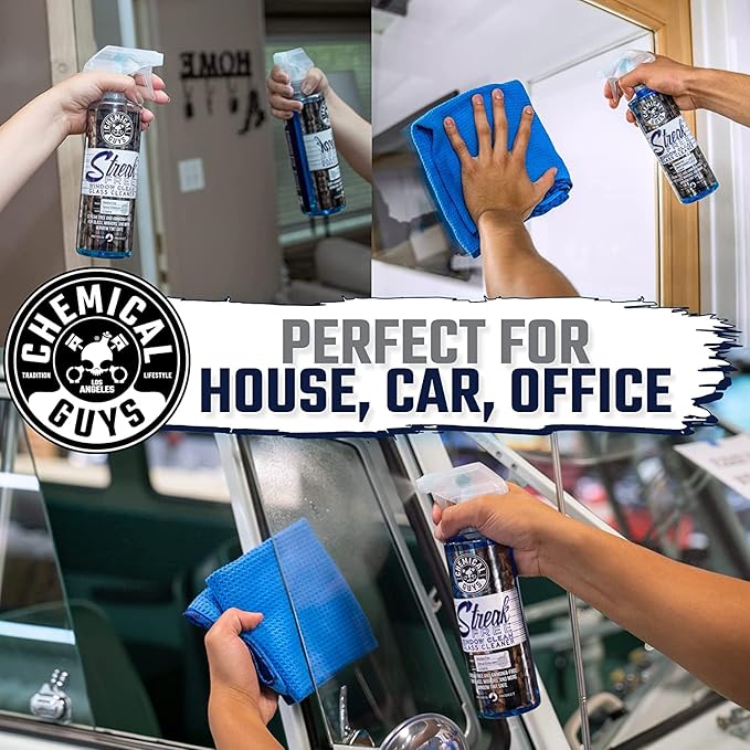 Chemical Guys Streak Free Window Cleaner – Ammonia-Free Glass Cleaner for Crystal Clear Clarity, Safe on Tint, Mirrors, Touch