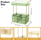 SNSLXH 4 Drawers Makeup Organizer - 4 Tier Makeup Storage, Cosmetics Organiser, Ideal for Cosmetic, 4 Dividers with Drawers f