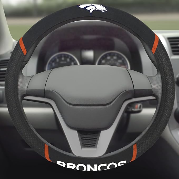 FANMATS NFL Unisex-Adult Embroidered Steering Wheel Cover