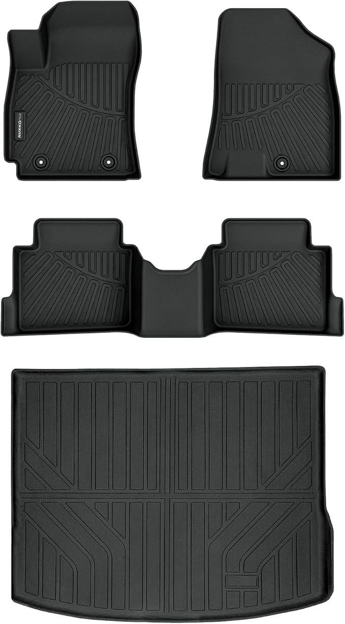 Auxko All Weather Floor Mats Cargo Mat for Hyundai Kona Not for EV 2024 2025 2026 TPE Liners Accessories Guard Odorless Anti-Slip Floor Liners Trunk Liner for 2024 2025 2026 Hyundai Kona