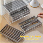 Necklace Organizer Box with 5 Drawers 30 Compartments, Dustproof Velvet Necklace Display Tray, Acrylic Necklaces Display Case