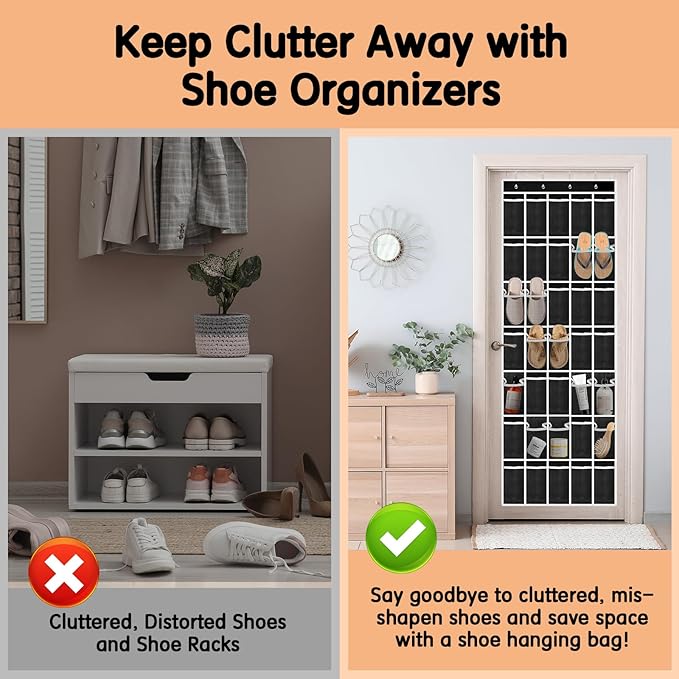 Kotkn 35 Compartment Over The Door Storage - Breathable Mesh Hanging Organizer with Large Pockets, Space Saving Design for Me