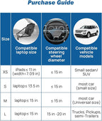 JOYTUTUS Steering Wheel Tray, Back Seat Headrest Tray for Eating Food and Drink, Work Table for Writing and Steering Wheel Laptop Desk, Car Organizer for Commuters, Travel, Family (16.1'' x 10'')