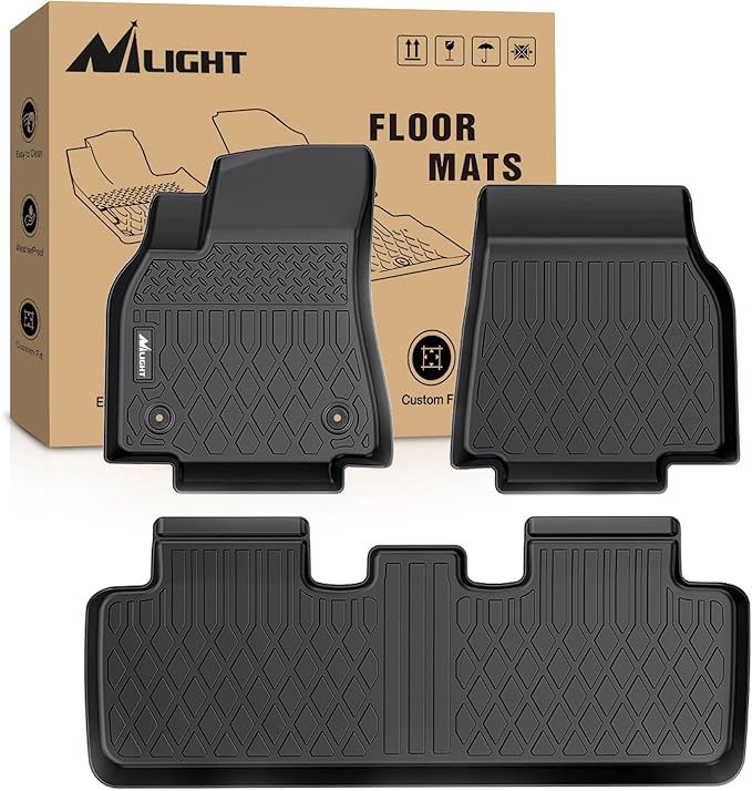 Nilight TPE Floor Mats for Tesla Model Y 5-Seat 2021 2022 2023 2024 2025 All Weather Custom Fit Heavy Duty Floor Liners