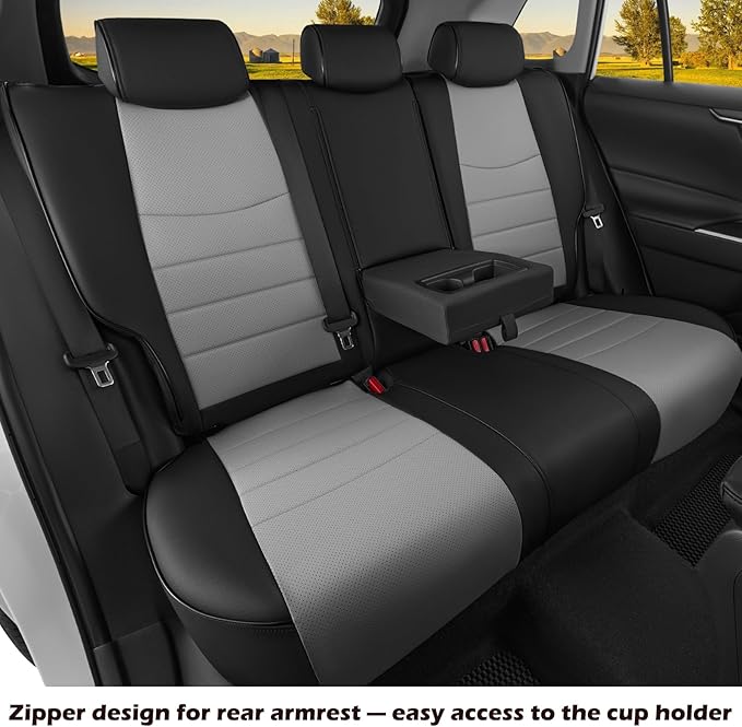 HKZ Fit RAV4 Car Seat Covers Set for 2019 2020 2021 2022 2023 2024 2025 Toyota RAV4 LE,XLE,XLE Premium,Limited - 5 Seats Full