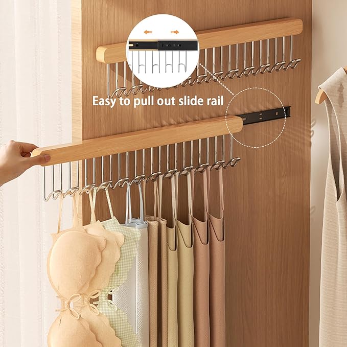 2 pack 12 inch valet rods for closets, extendable and pull-out wardrobe pole for belt hangers,tie hangers,bra organizer, exte