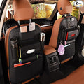 2 Pack PU Leather Premium Car SeatBack Organizer Travel Accessories Kick mats Back seat Protector and Cup Holder Holder Universal Use Seat Covers (23×17.1 in)