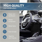 9x12 Black Disposable Car Trash Bags, Leak-proof, Small Size, 50 Pack, 2 Mil Thick, with Die-Cut Handles by PPB