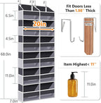 UVIAHOMI Heavy Duty Over The Door Organizer 6 Tiers, Extra Large Behind Door Storage of 12 Big Front & 12 Mesh Pockets, 80lb 