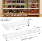 Expandable Closet Organizer Shelves, Adjustable Metal Storage Shelves Divider for Wardrobe Cupboard Kitchen (2 Pack, W:7.87" 