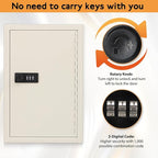 KYODOLED Key Storage Lock Box with Code, Locking Key Cabinet, 40 Key Holder Wall Mount with Combination Lock, Hooks & Tags La