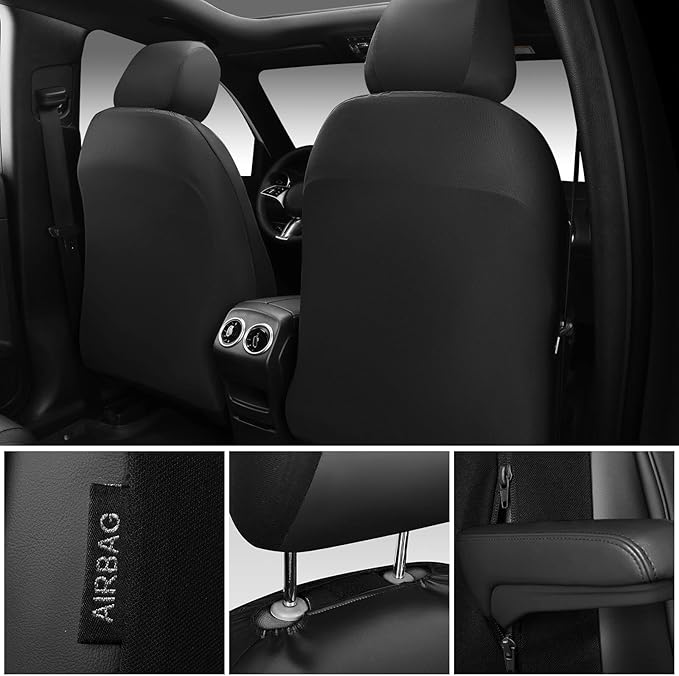 CAR PASS 3D Foam Faux Leather Car Seat Covers Front Seats,Waterproof Leather Front Seat Cover for Cars,Luxury Universal Fit f