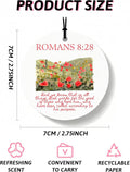 Pink Christian Round Car Air Freshener 4 Pcs, Coquette Pink Bow Bible Verse Religious Hanging Air Freshener for Cars Closet D
